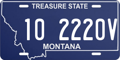 MT license plate 102220V