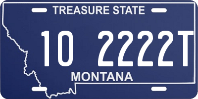 MT license plate 102222T