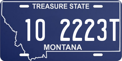 MT license plate 102223T