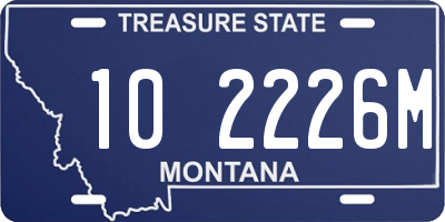 MT license plate 102226M