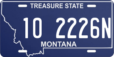 MT license plate 102226N