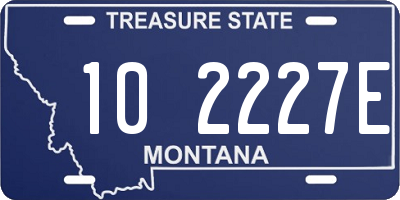 MT license plate 102227E