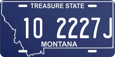 MT license plate 102227J