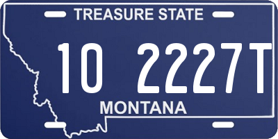 MT license plate 102227T