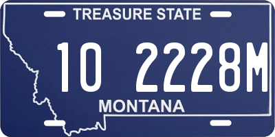 MT license plate 102228M