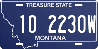 MT license plate 102230W