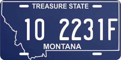 MT license plate 102231F