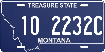 MT license plate 102232C