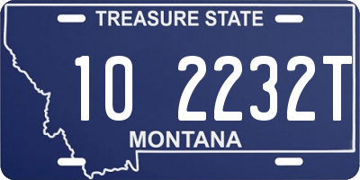 MT license plate 102232T