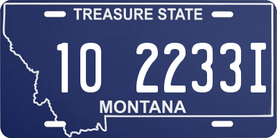 MT license plate 102233I