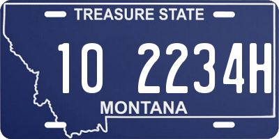 MT license plate 102234H