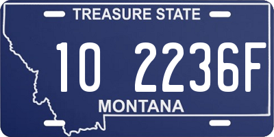 MT license plate 102236F