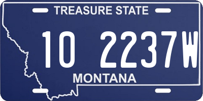 MT license plate 102237W