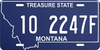 MT license plate 102247F