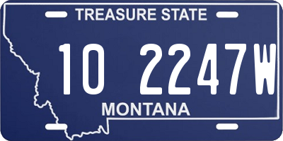 MT license plate 102247W