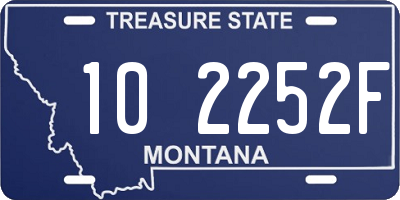 MT license plate 102252F