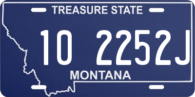 MT license plate 102252J