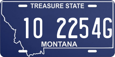 MT license plate 102254G