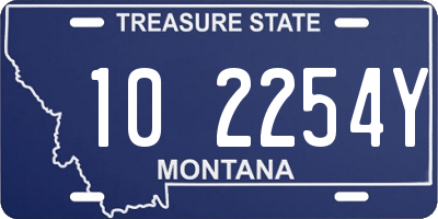 MT license plate 102254Y