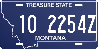 MT license plate 102254Z