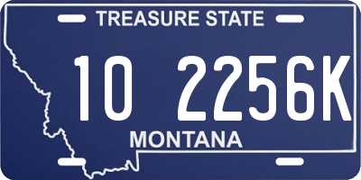 MT license plate 102256K