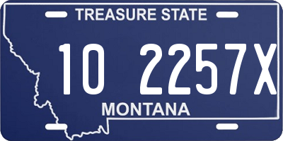 MT license plate 102257X