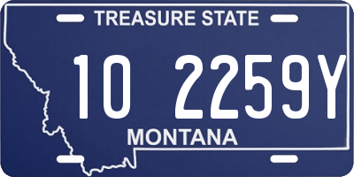 MT license plate 102259Y