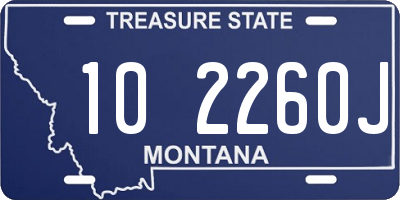 MT license plate 102260J