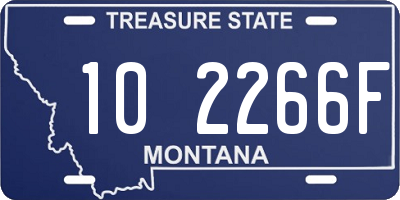 MT license plate 102266F