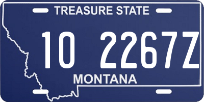 MT license plate 102267Z