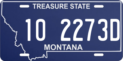 MT license plate 102273D