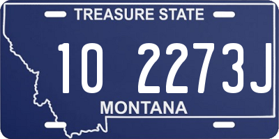 MT license plate 102273J