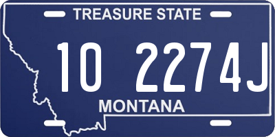 MT license plate 102274J