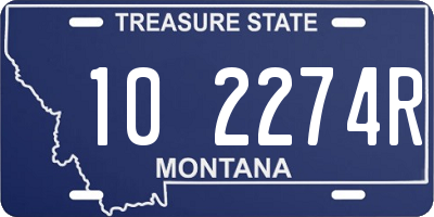 MT license plate 102274R