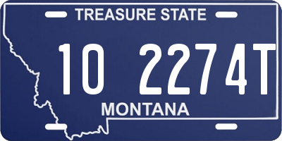 MT license plate 102274T