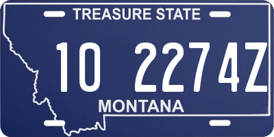 MT license plate 102274Z