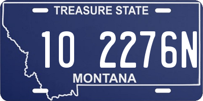 MT license plate 102276N