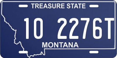 MT license plate 102276T