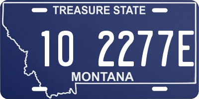 MT license plate 102277E