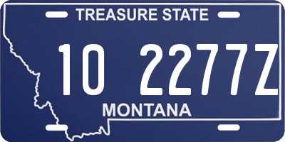 MT license plate 102277Z