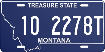 MT license plate 102278T