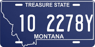 MT license plate 102278Y