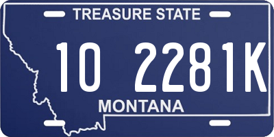 MT license plate 102281K