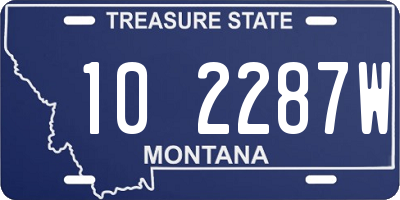 MT license plate 102287W