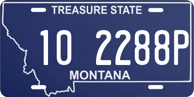 MT license plate 102288P