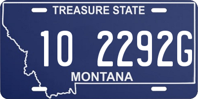 MT license plate 102292G