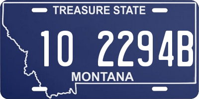 MT license plate 102294B