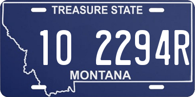 MT license plate 102294R