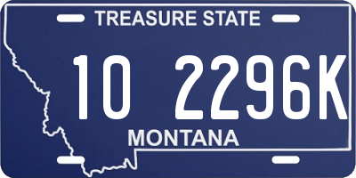 MT license plate 102296K