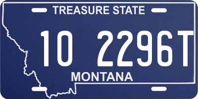 MT license plate 102296T